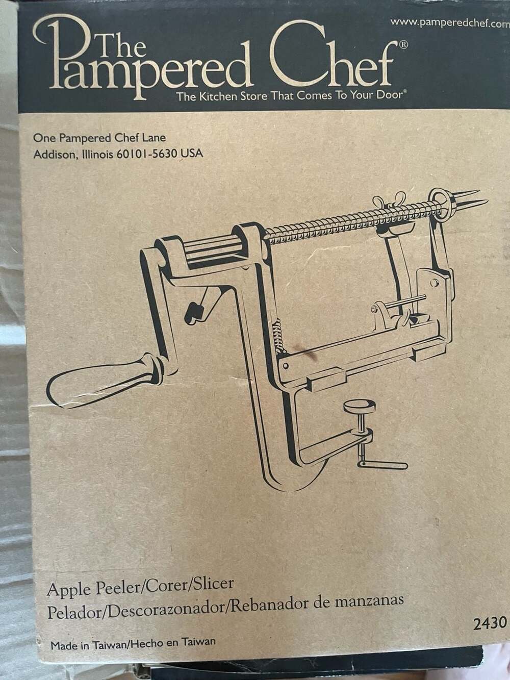 The Pampered Chef Apple Peeler/Corer/Slicer 2430 C-Clamp Mount